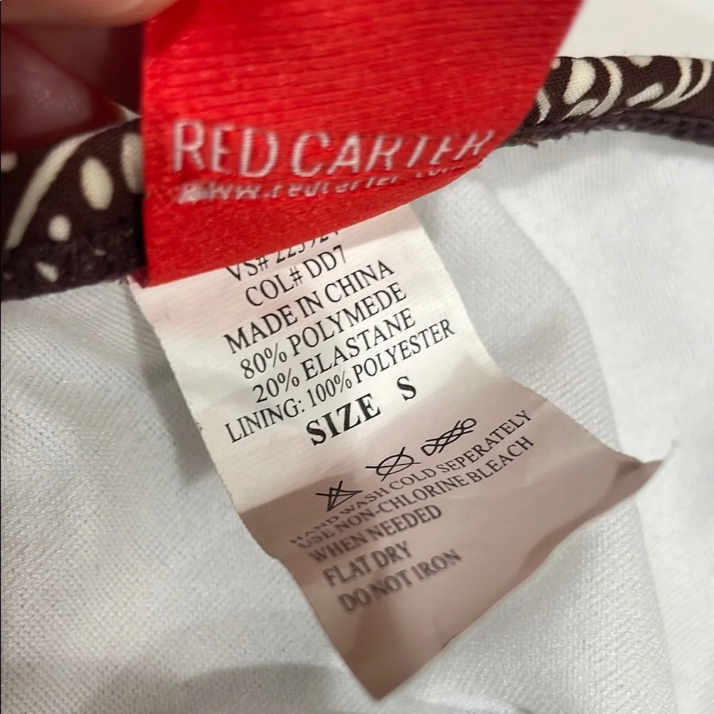 Red Carter Brown and White Patterned Bikini - Picture 4 of 4